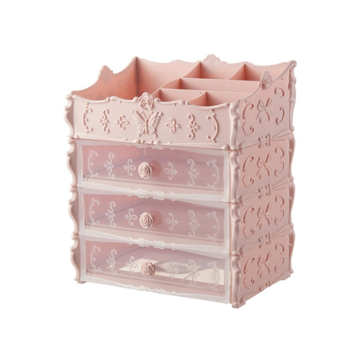 Flag Village Transparent Makeup Organizer Cosmetic Storage Box Drawer Desktop Organizer Jewelry Beauty Storage Bins Lipstick Christmas Gifts