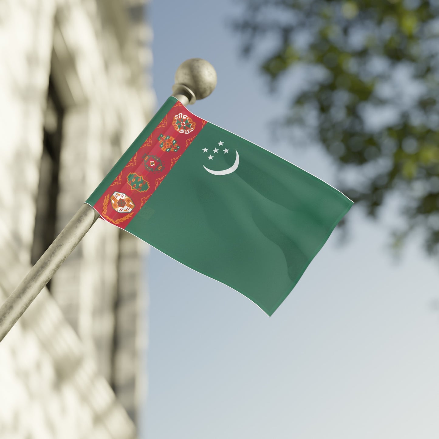 Flag Village Turkmenistan Flag 18" x 12" / 36" x 24" / 60" x 36"