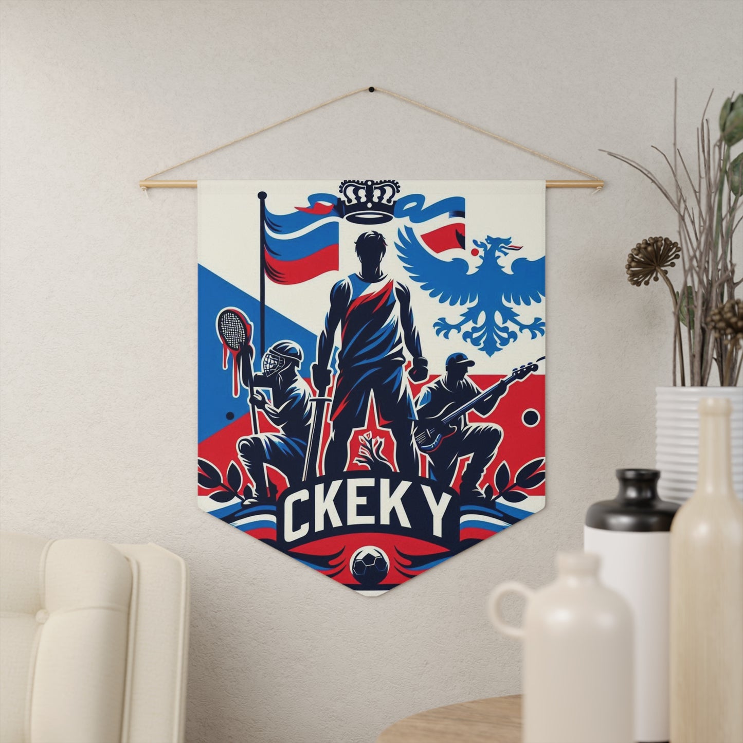 Flag Village Czech Flag Pennant Sporting Home Wall decoration CZE0001