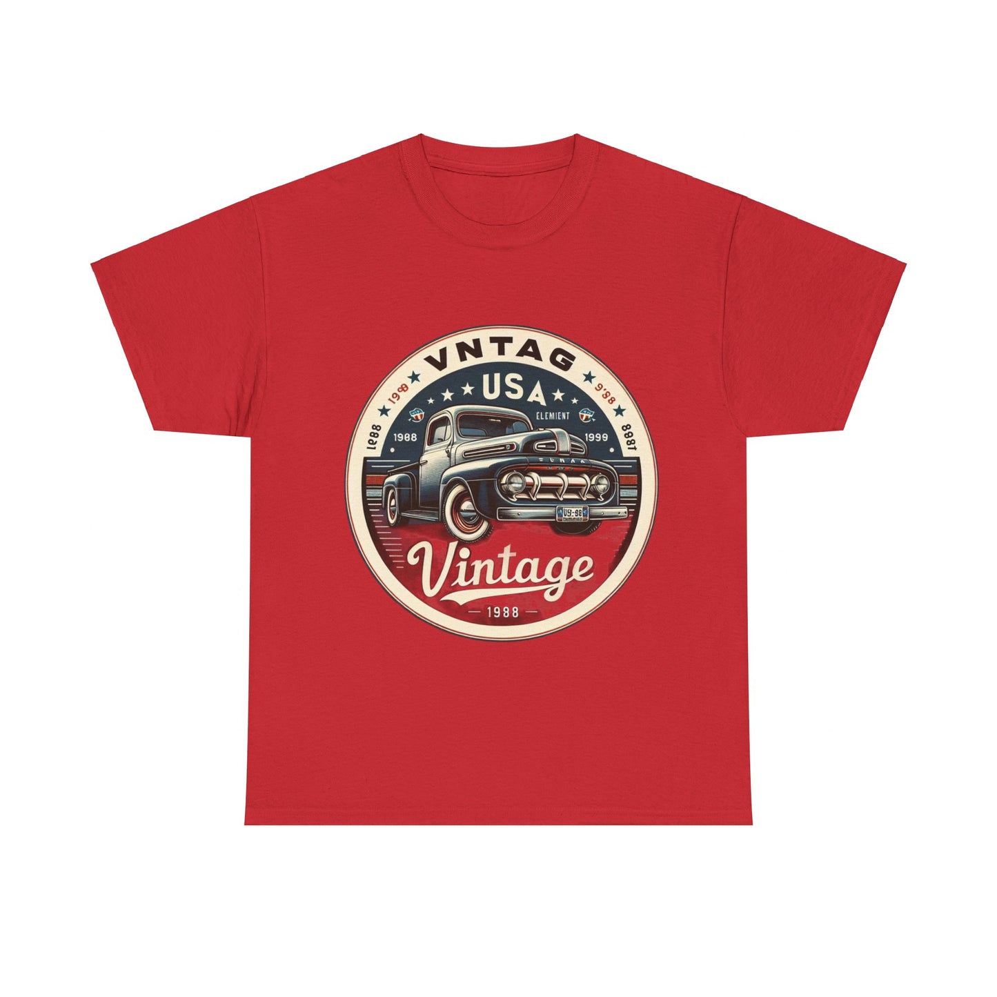 Flag Village USA Vintage Car Flag T-SHIRT Heavy Cotton Tee USA0013