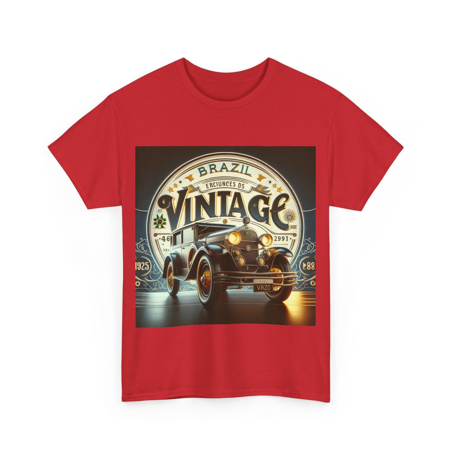 Flag Village Brazil Vintage Car Flag T-SHIRT Heavy Cotton Tee BRA0005