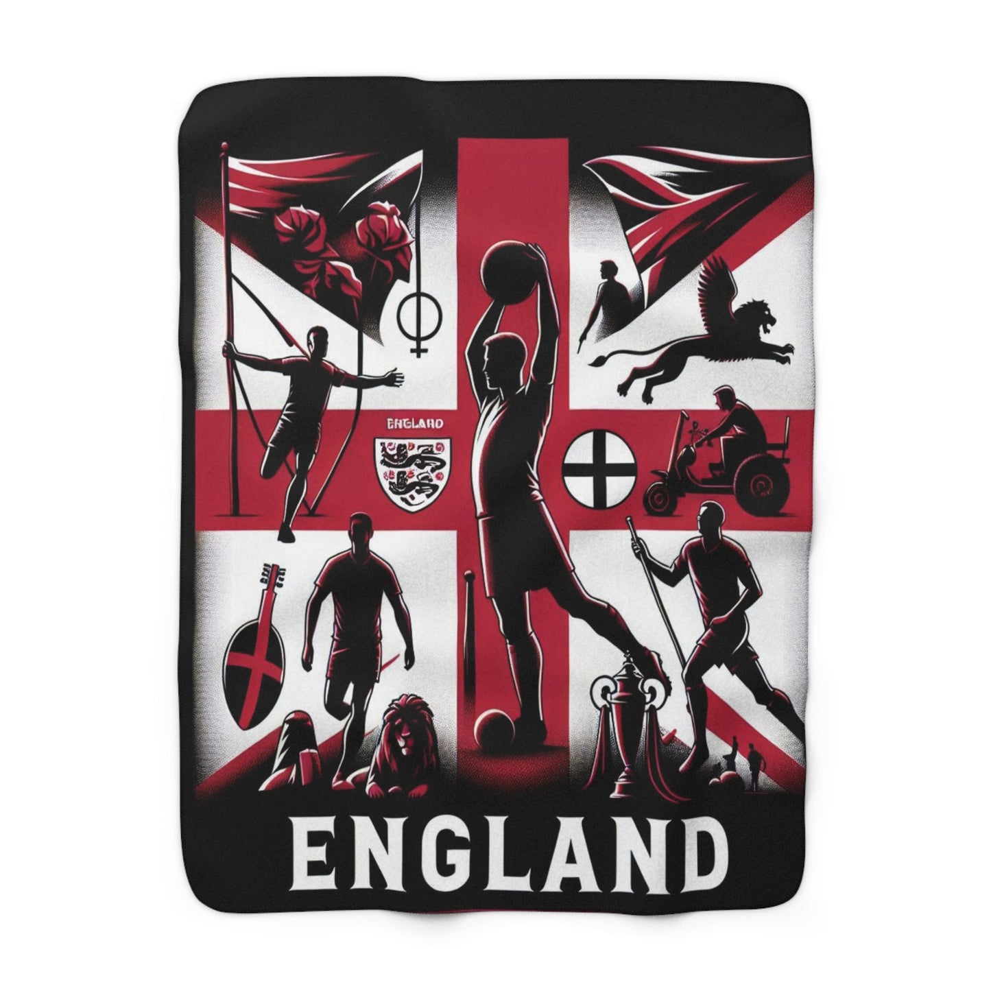 Flag Village ENGLAND Sporting Flag Sherpa Fleece Blanket GBR0005