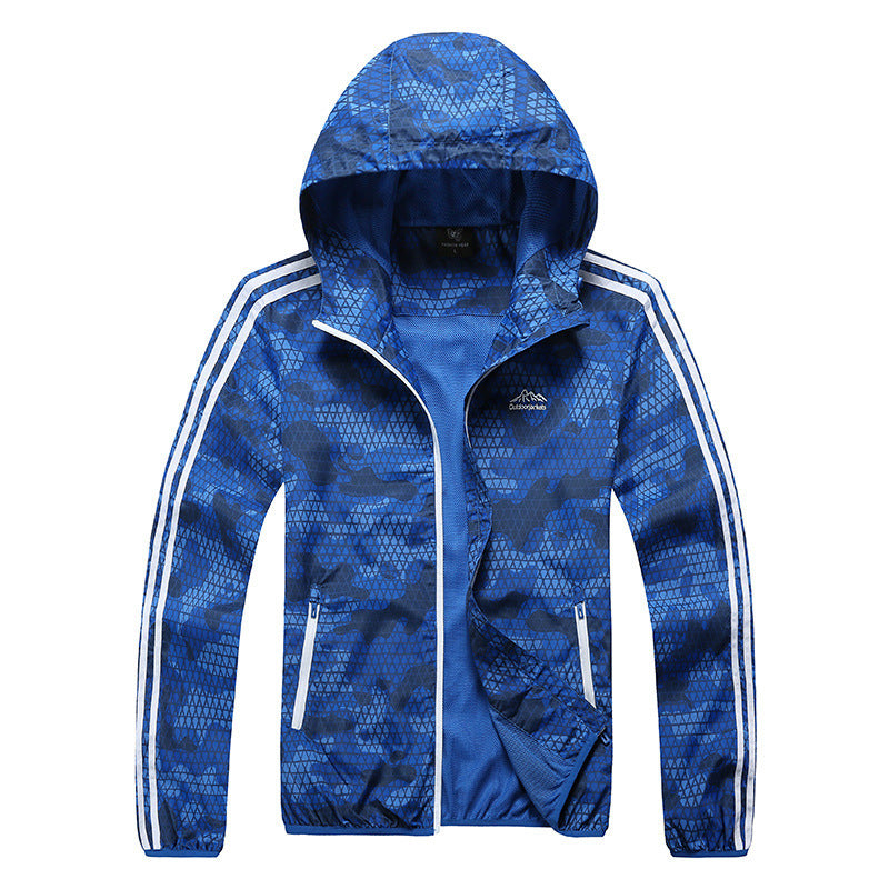 Flag Village Outdoors Outdoor Sports Skin Wind Coat Summer Men's Thin Long Sleeved Jacket Sunscreen Waterproof And Breathable Clothes