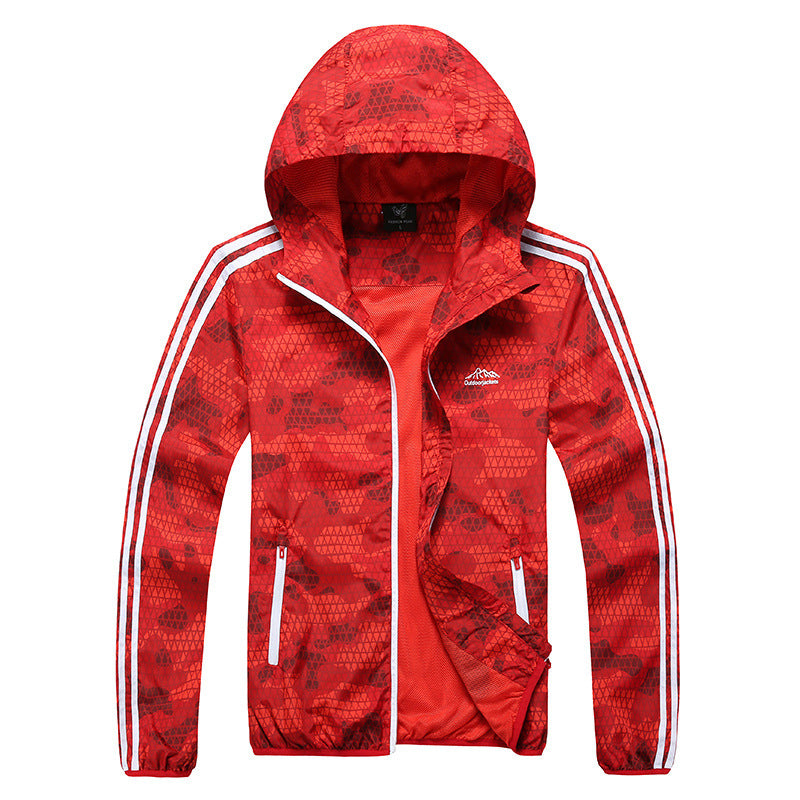 Flag Village Outdoors Outdoor Sports Skin Wind Coat Summer Men's Thin Long Sleeved Jacket Sunscreen Waterproof And Breathable Clothes
