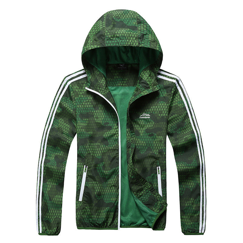 Flag Village Outdoors Outdoor Sports Skin Wind Coat Summer Men's Thin Long Sleeved Jacket Sunscreen Waterproof And Breathable Clothes
