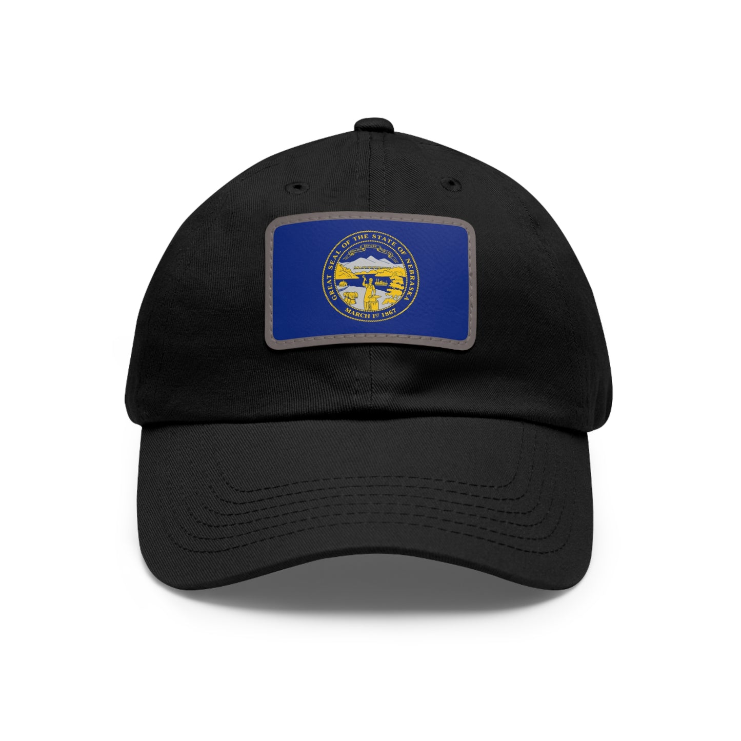 Flag Village USA Nebraska State Flag Hat Cap with Leather Patch