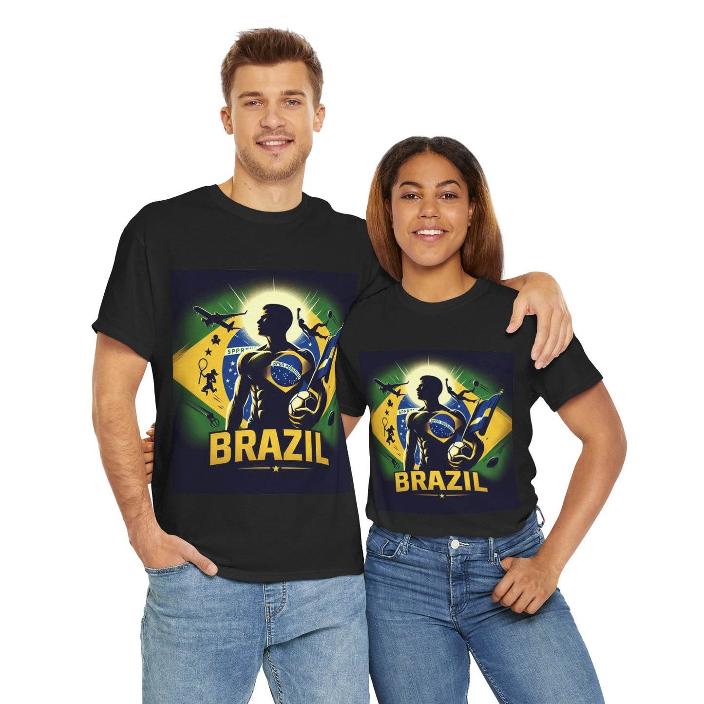 Flag Village Brazil Sporting Flag T-SHIRT Heavy Cotton Tee BRA0012