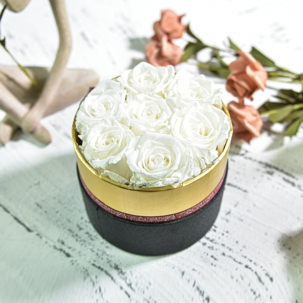 Flag Village Preserved Flower Rose Hug Bucket Christmas Gift Box