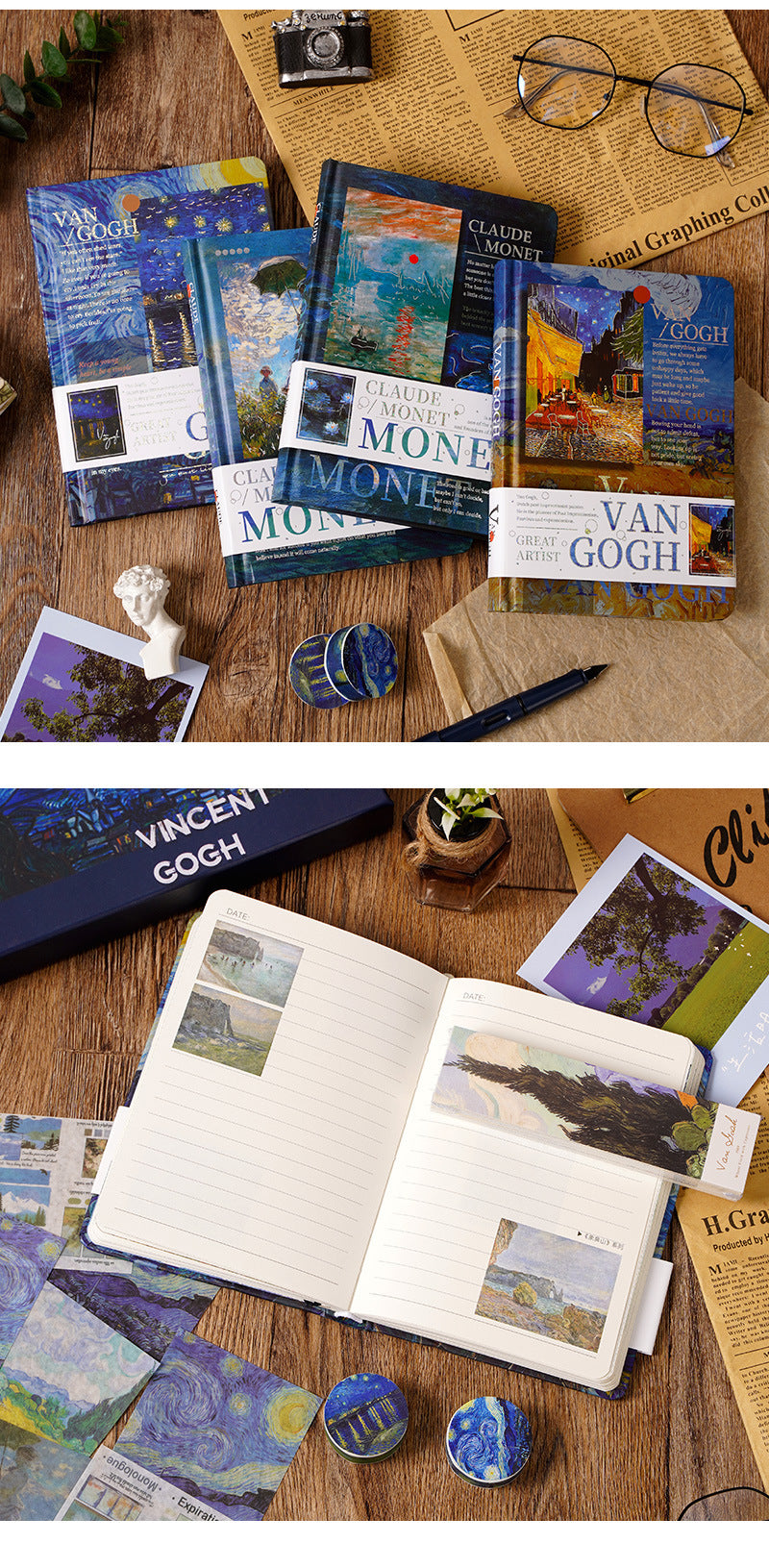 Flag Village Oil Painting Hand Account Set Creative Art Notebook Notepad Gift Box