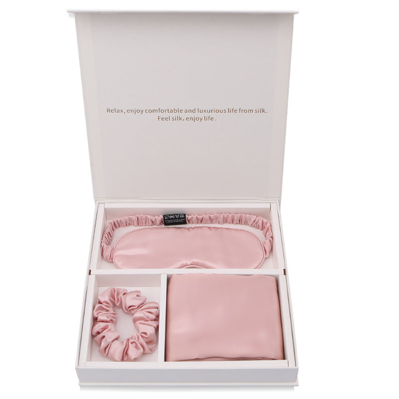 Flag Village Silk Eye Mask Pillowcase Head Flower Gift Box