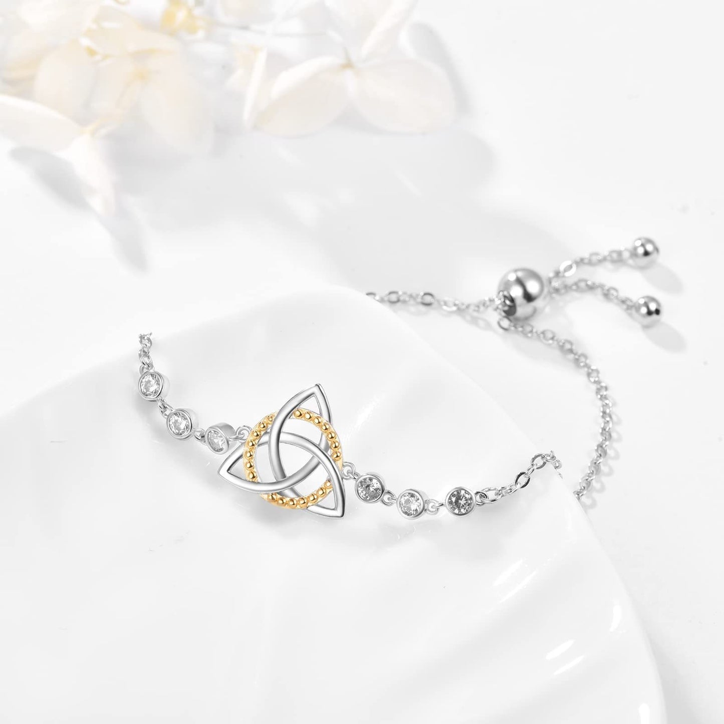 Flag Village Sterling Silver Celtic Knot Vintage Bracelet for Women As Gifts For Women and Girls