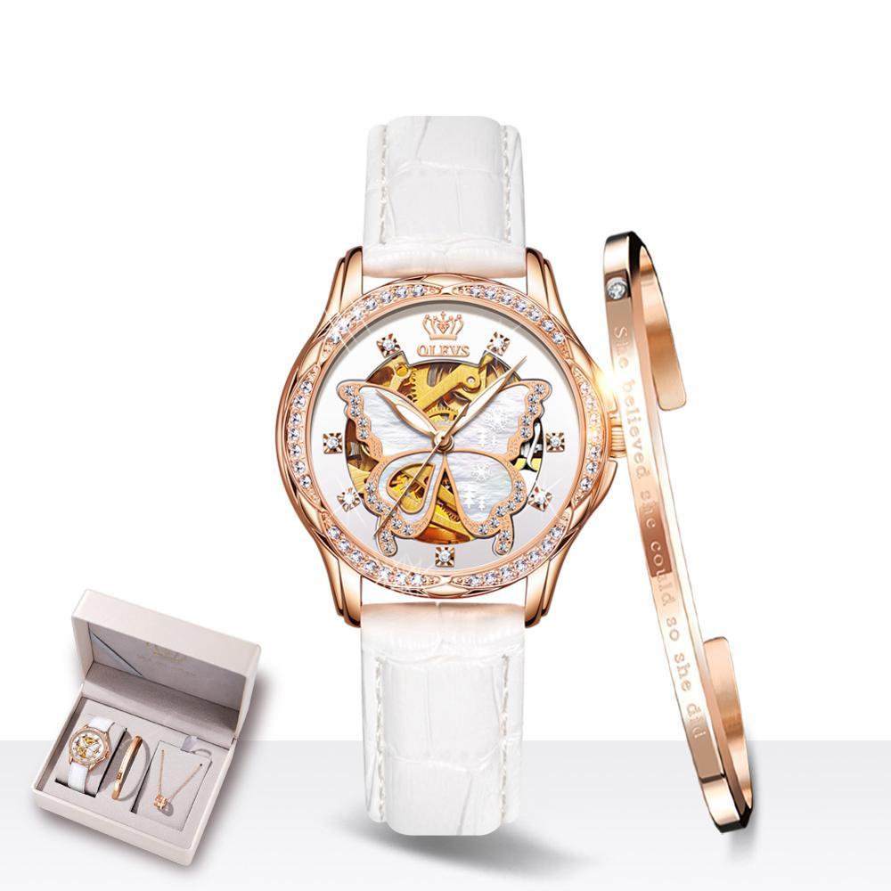 Flag Village Ladies Automatic Mechanical Watch Gift Box Set