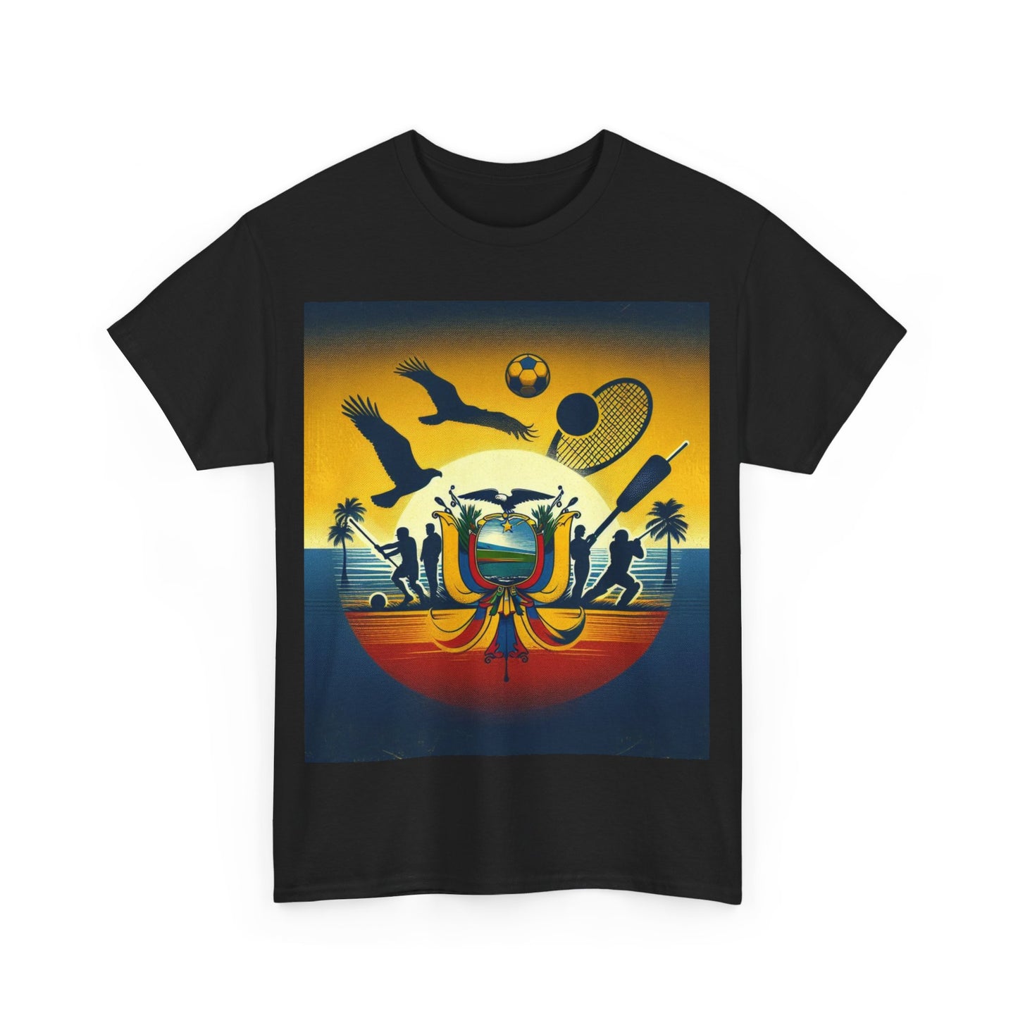 Flag Village Ecuador Sporting Flag T-SHIRT Heavy Cotton Tee ECU0008