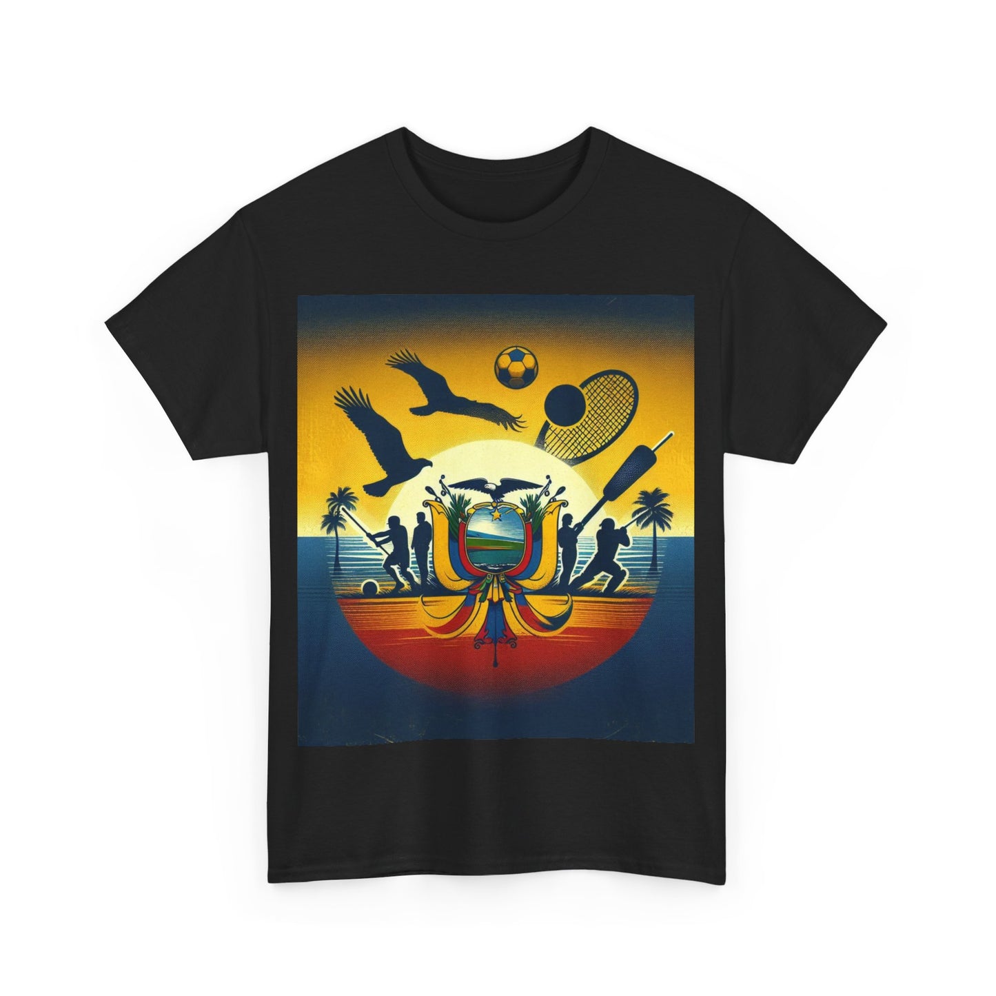 Flag Village Ecuador Sporting Flag T-SHIRT Heavy Cotton Tee ECU0008