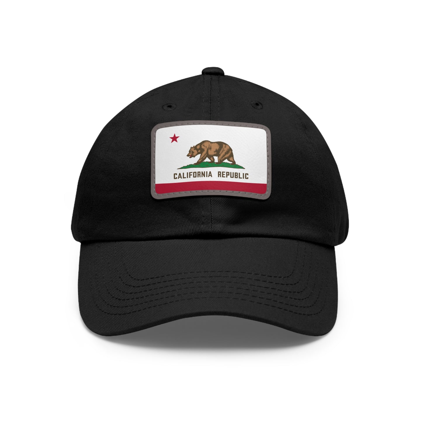 Flag Village USA California State Flag Hat Cap with Leather Patch