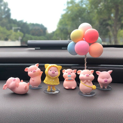 Flag Village Auto Tools Car Accessories Piggy Creative Cartoon Cute Car Decoration