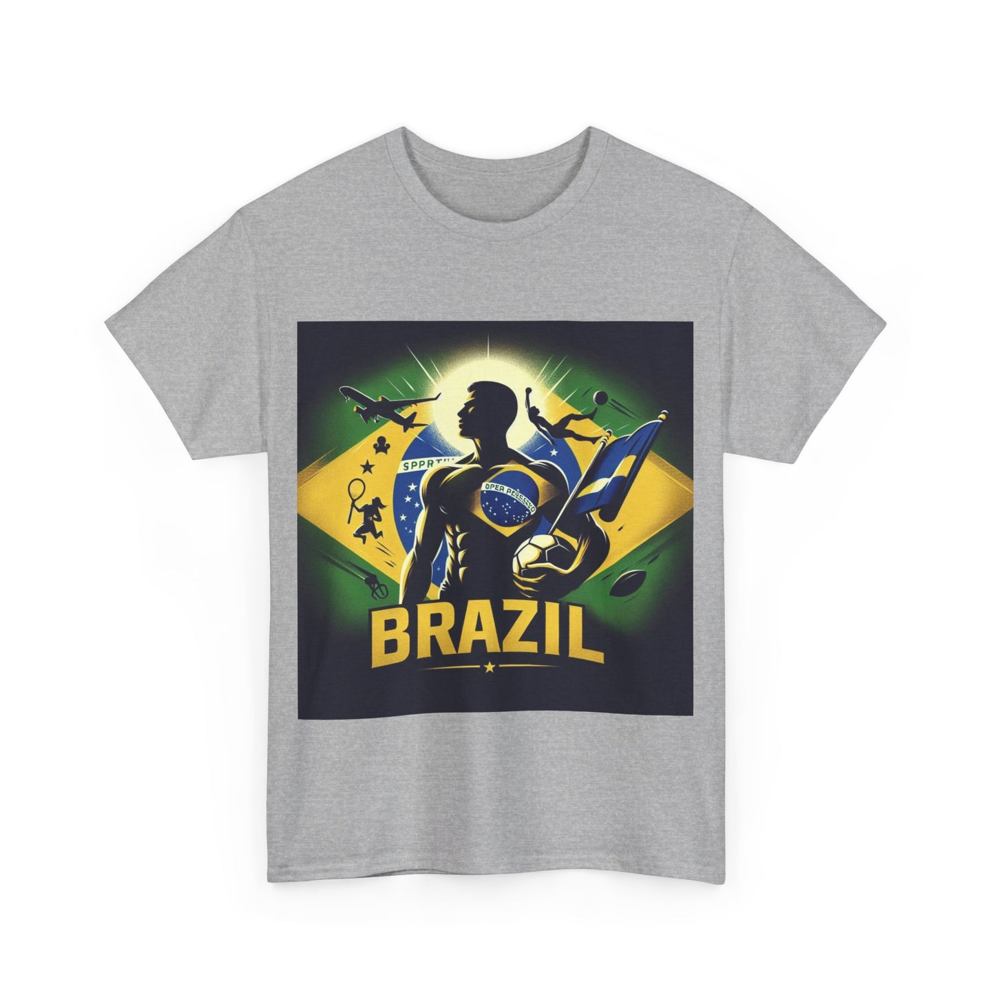 Flag Village Brazil Sporting Flag T-SHIRT Heavy Cotton Tee BRA0012
