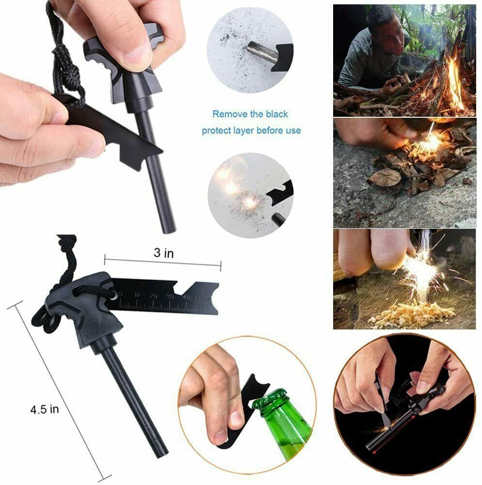 Flag Village 14-In-1 Outdoor Emergency Survival Kit Camping Hiking Tactical Gear Case Set Box