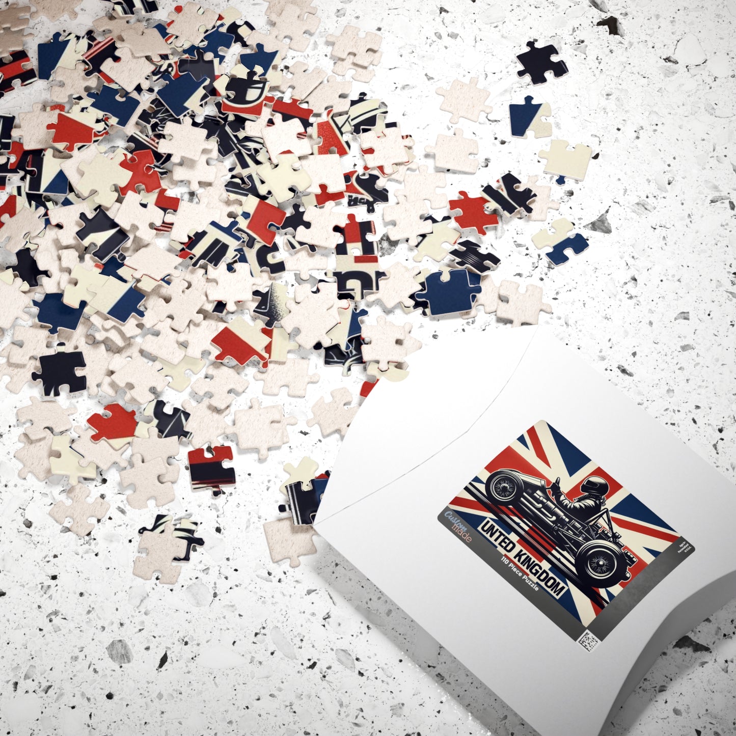 Flag Village United Kingdom Racing Car Sporting Flag Puzzle (110, 252, 520, 1014-piece) UK0005