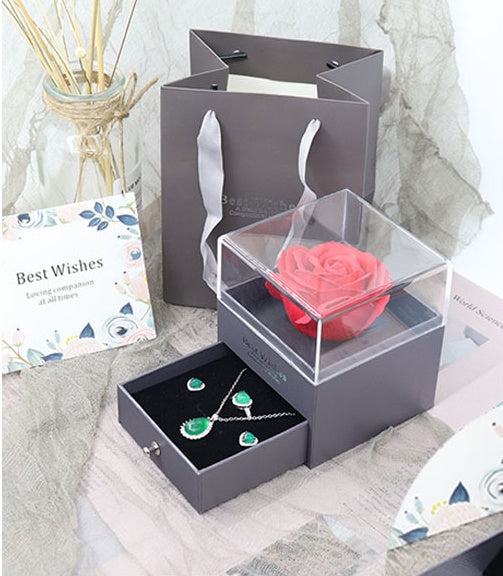 Flag Village Eternal flower gift box Earring Necklace Pendant box couple ring box