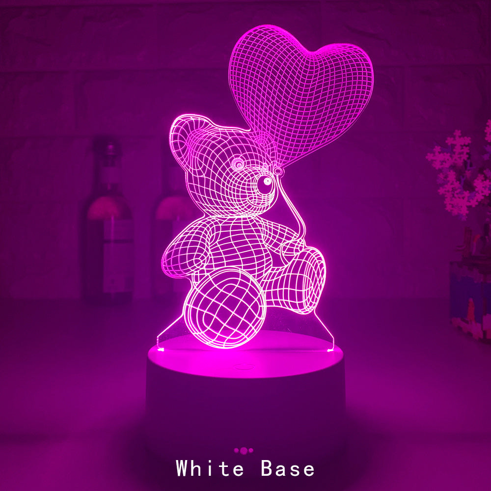 Flag Village 3D Lamp Acrylic USB LED Night Lights Neon Sign Lamp Xmas Christmas Decorations For Home Bedroom Birthday Decor Valentines Day Gifts