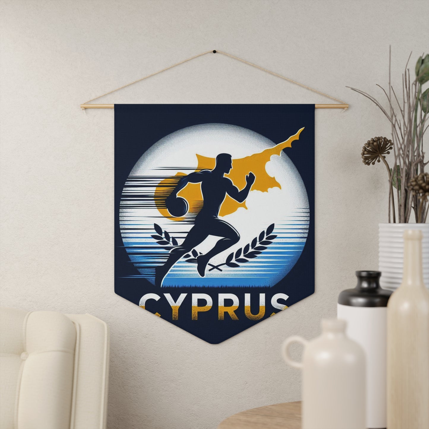Flag Village Cyprus Flag Pennant Sporting Home Wall decoration CYP0002