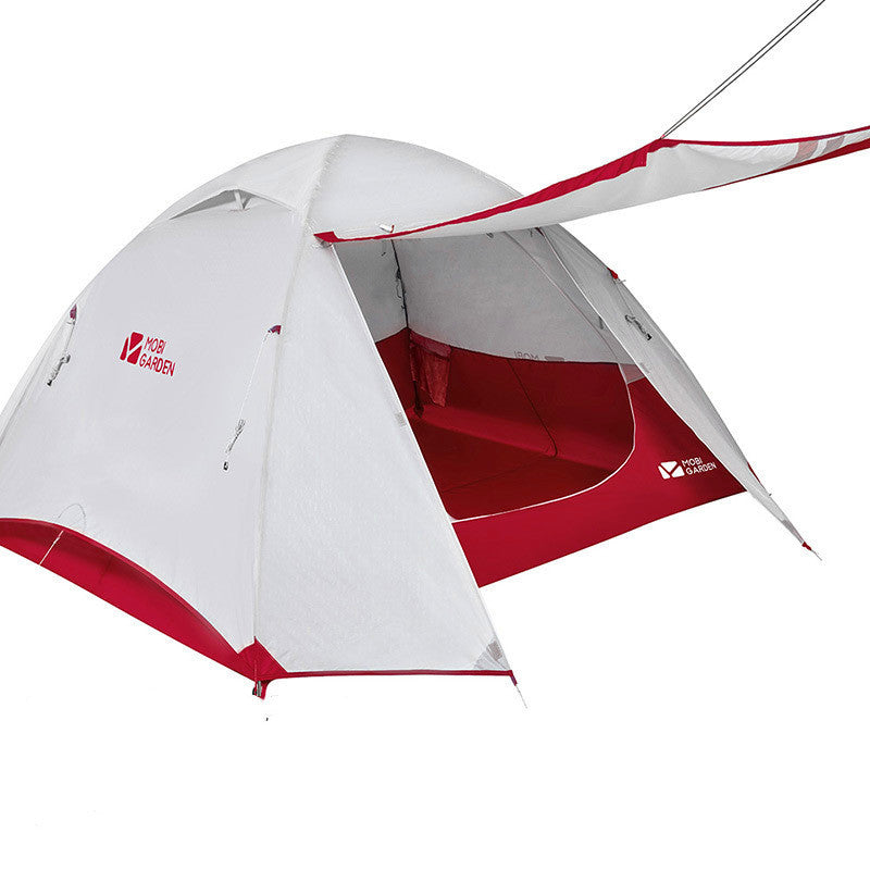 Flag Village Mountaineering Camping Windproof And Rainproof Aluminum Alloy Three Season Double Deck Camping Tent