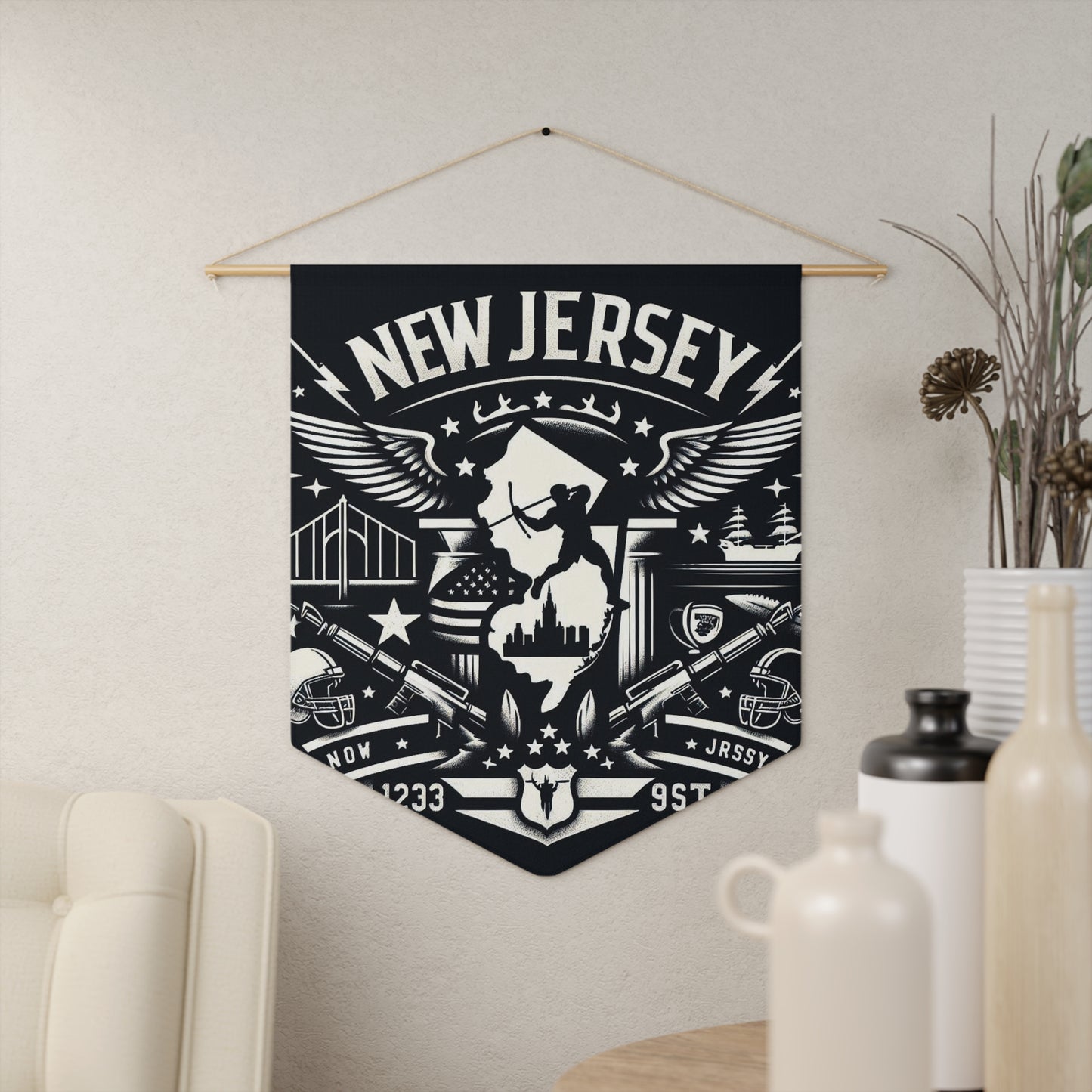 Flag Village New Jersey State Flag Pennant Sporting Home Wall decoration NJ0002