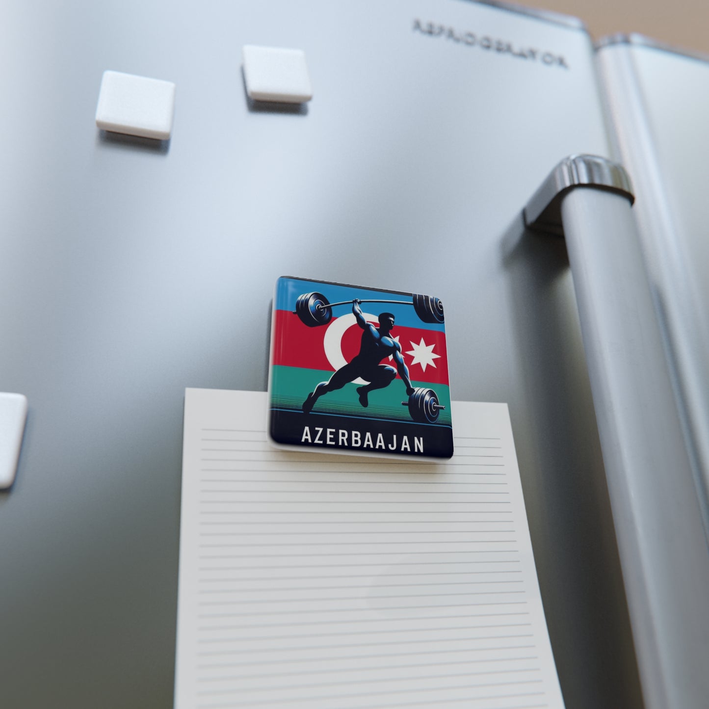 Flag Village Azerbaijan Flag Sporting Porcelain Magnet, Square AZE0005
