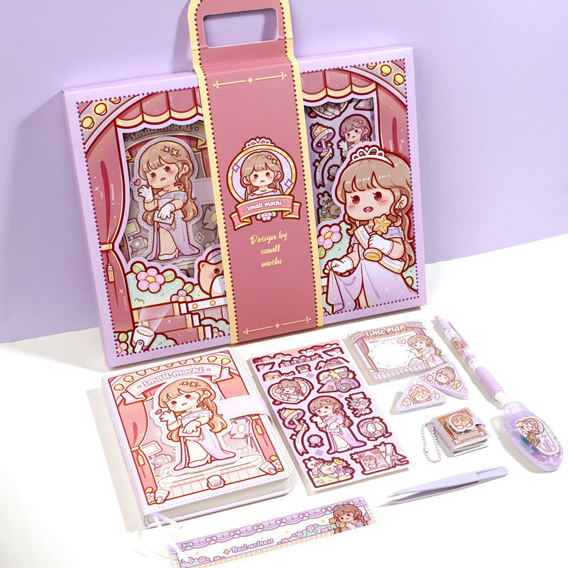 Flag Village Small Fried Glutinous Rice Cake Stuffed With Bean Paste Journal Book Creative Set Gift Box