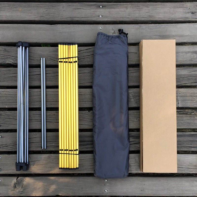 Flag Village Outdoor mountaineering, super alloy folding table, barbecue camping portable picnic table, simple trumpet, mini table wholesale