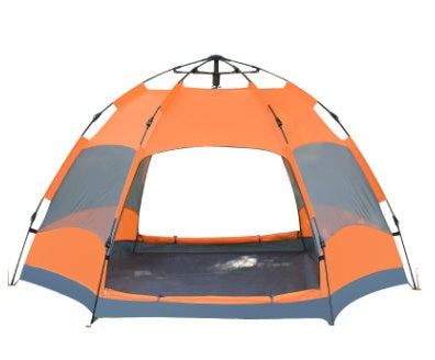 Flag Village Automatic Hexagonal Tent Multi-Person Double-Layer Outdoor Camping Rain Tent
