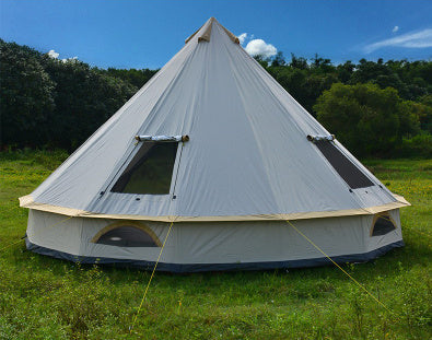 Flag Village Yurt Tent Outdoor Camping Pyramid Chimney Sunscreen
