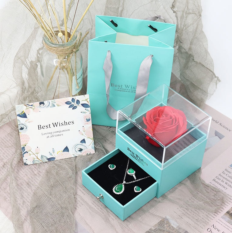 Flag Village Eternal flower gift box Earring Necklace Pendant box couple ring box