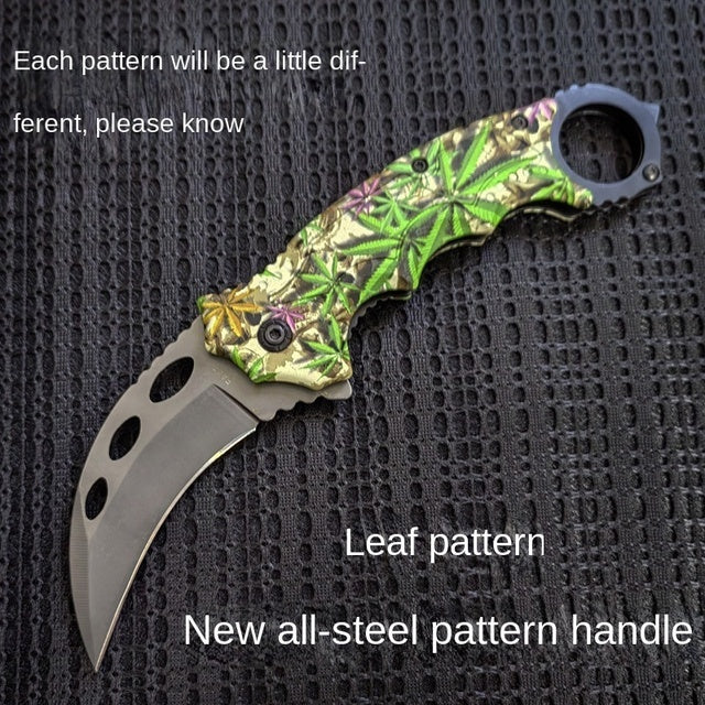 Flag Village Folding Claw Knife High Hardness Folding Knife Portable Multi-Function Split Express Knife