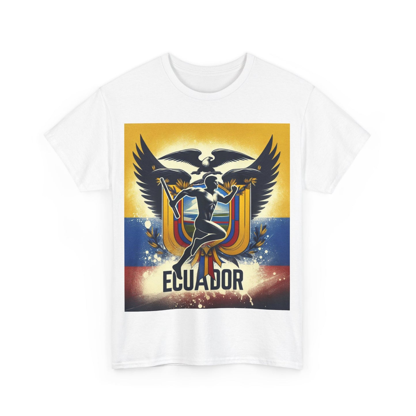 Flag Village Ecuador Sporting Flag T-SHIRT Heavy Cotton Tee ECU0007
