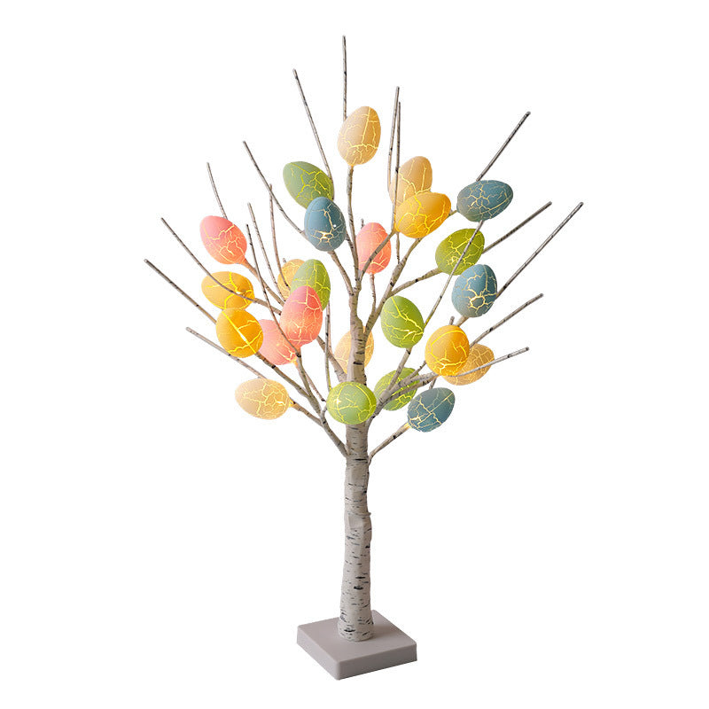Flag Village Easter Decoration 60cm Birch Tree Home Easter Egg LED Light Gift Spring Party Tabletop Ornaments Light Easter Party Kids Gifts