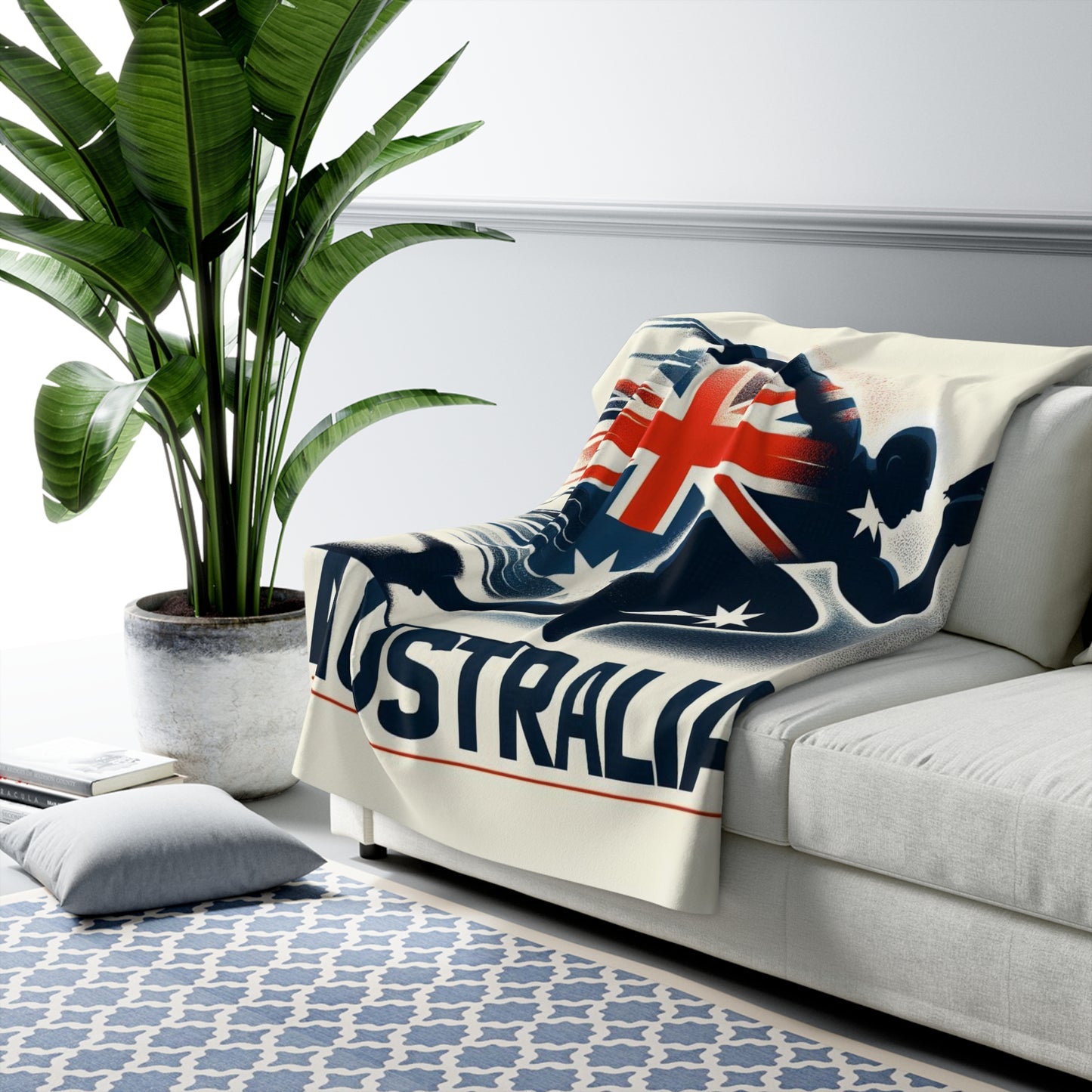 Flag Village Australia Sporting Flag Sherpa Fleece Blanket AUS0009