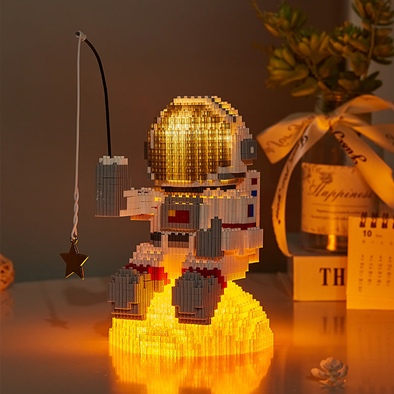 Flag Village Mini Micro Rocket Building Blocks Space Moon Satellite Astronaut Diamond Bricks Constructor Toys For Children Gifts