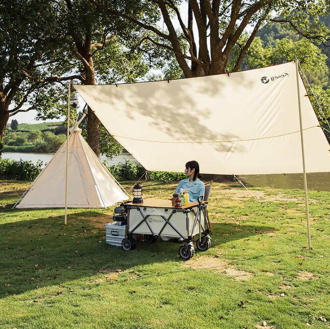 Flag Village Outdoor Camping Trolley Fishing Pull Trailer Storage