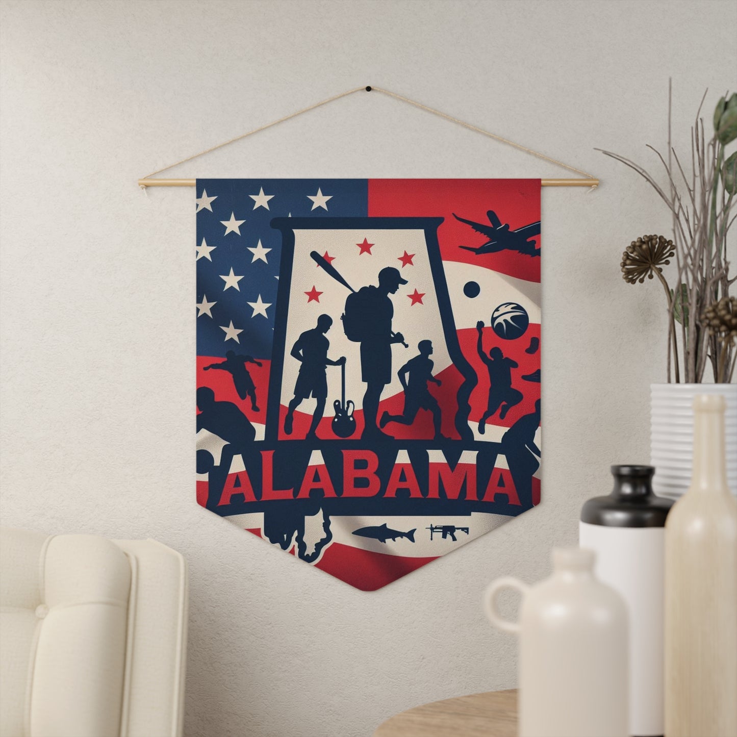 Flag Village Alabama State Flag Pennant Sporting Home Wall decoration AL0002