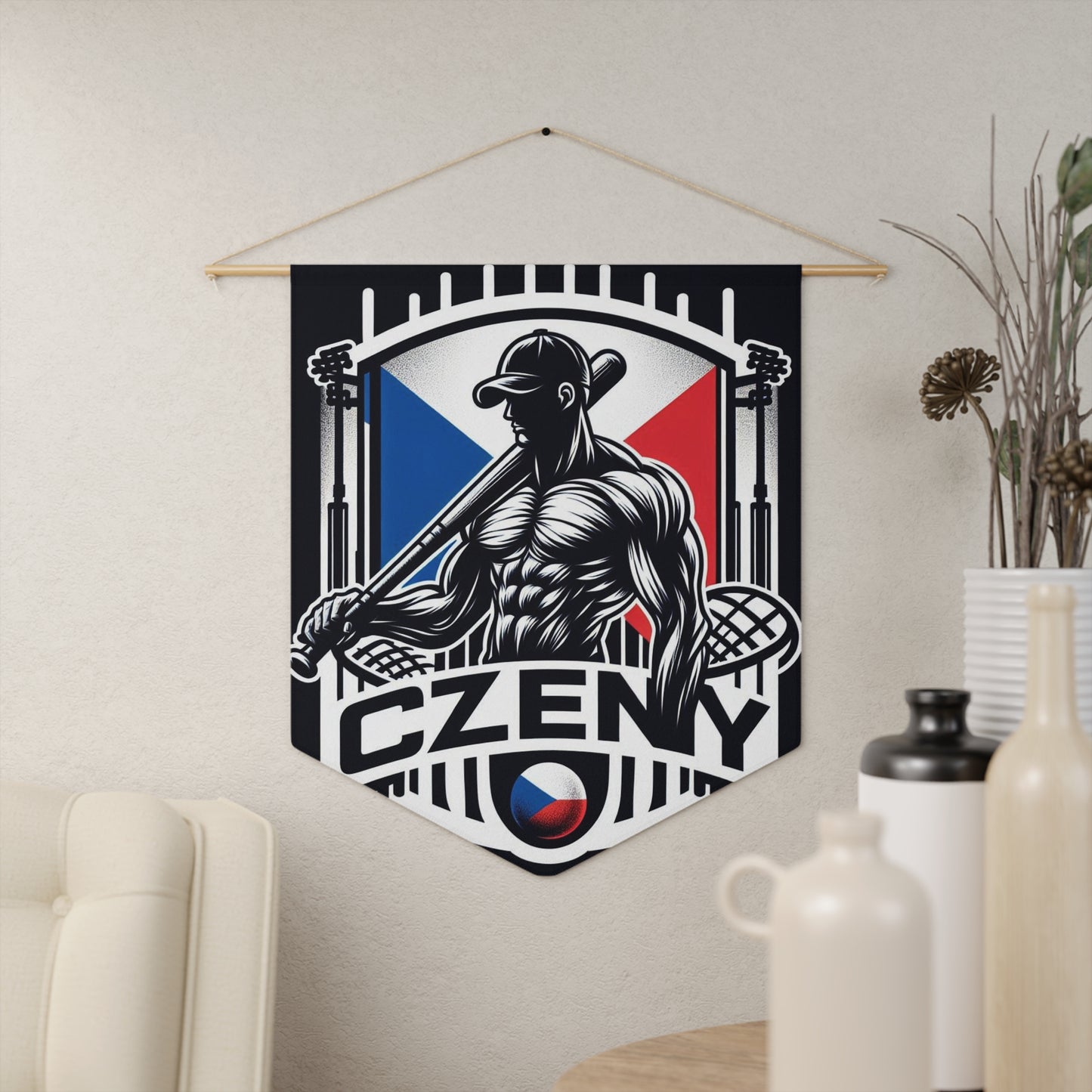 Flag Village Czech Flag Pennant Sporting Home Wall decoration CZE0002