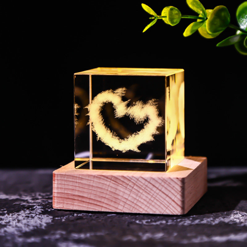 Flag Village Moon Solar System Galaxy Crystal Cube Decoration Gifts