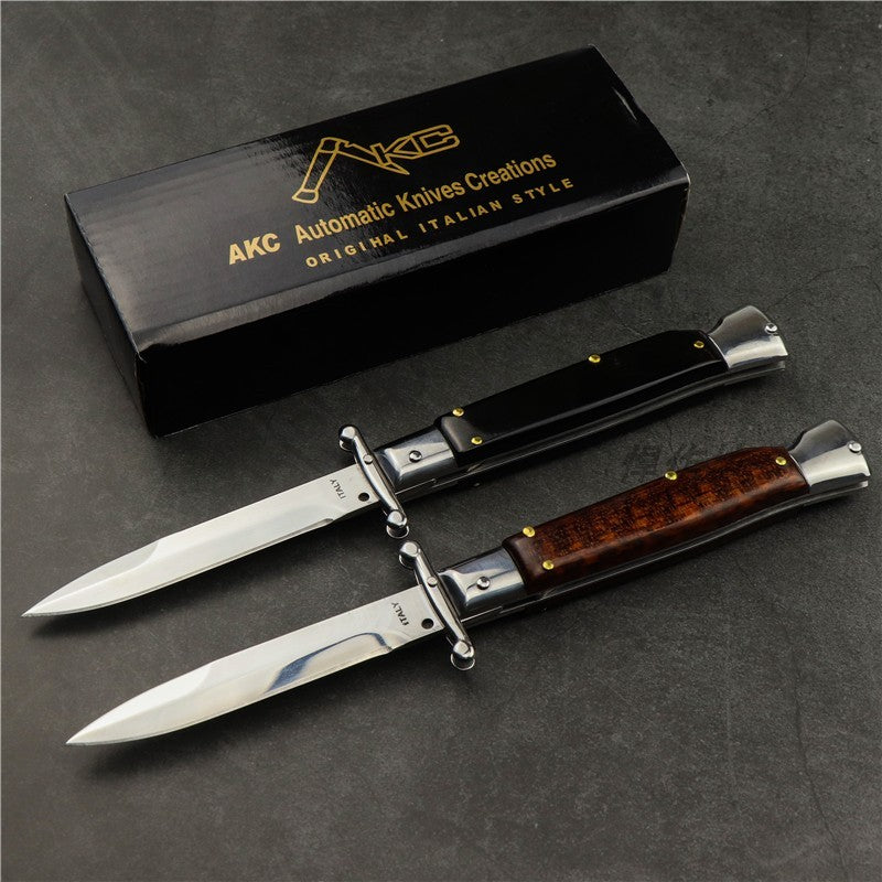 Flag Village Camping Outdoor Damascus Folding Knife