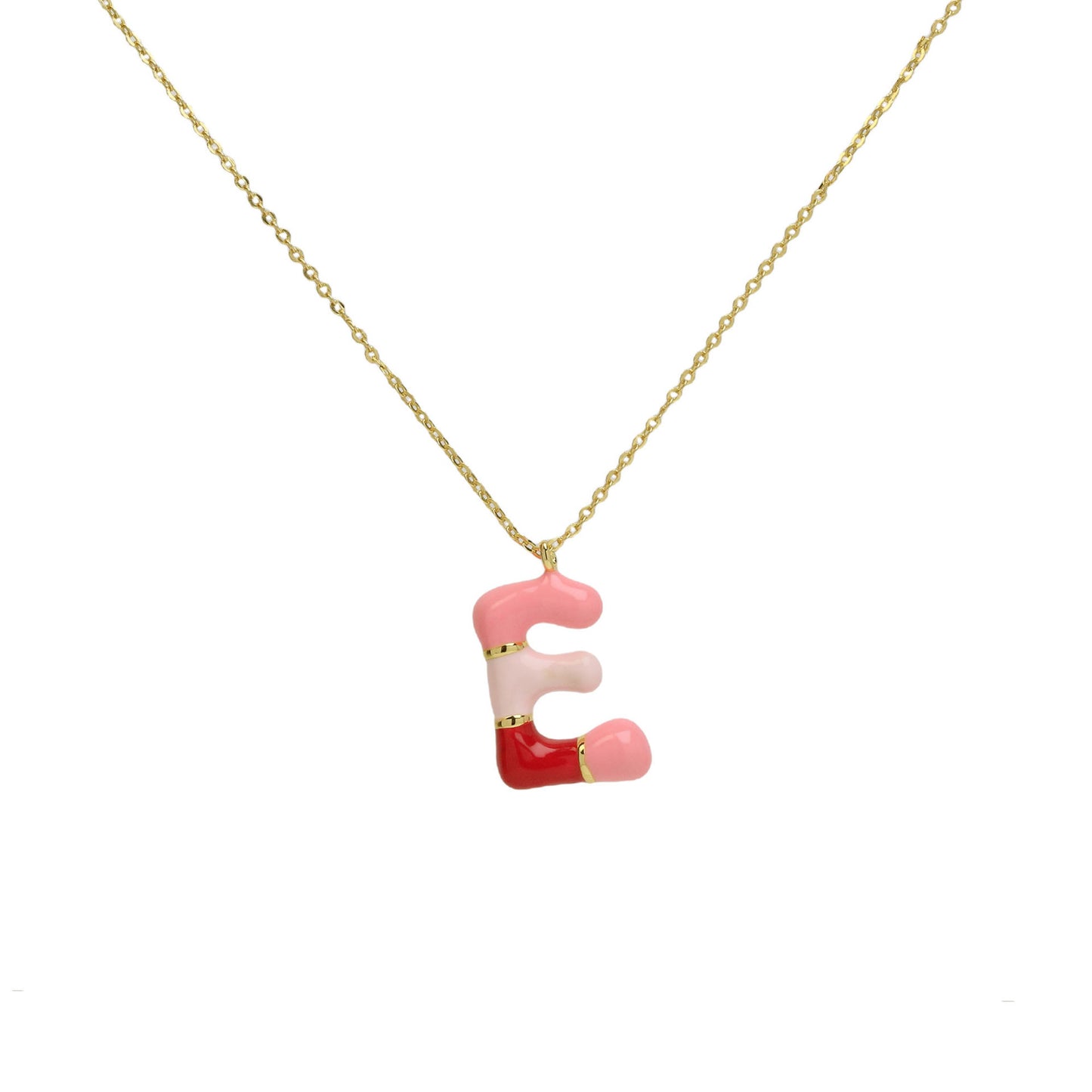 Flag Village Brass Epoxy Capsule 26 Letter Necklace For Women Initial Alphabet Pendant Necklace Fashion Link Chain Jewelry Gifts