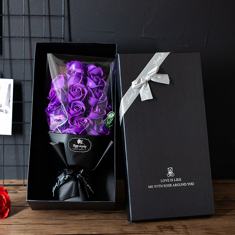 Flag Village 18 soap roses bouquet gift box