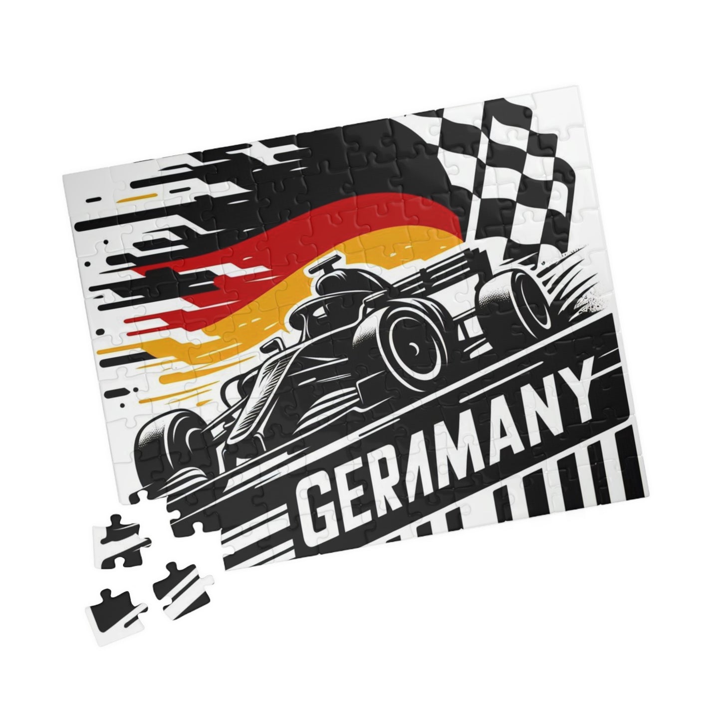 Flag Village Germany Racing Car Sporting Flag Puzzle (110, 252, 520, 1014-piece) DEU0013