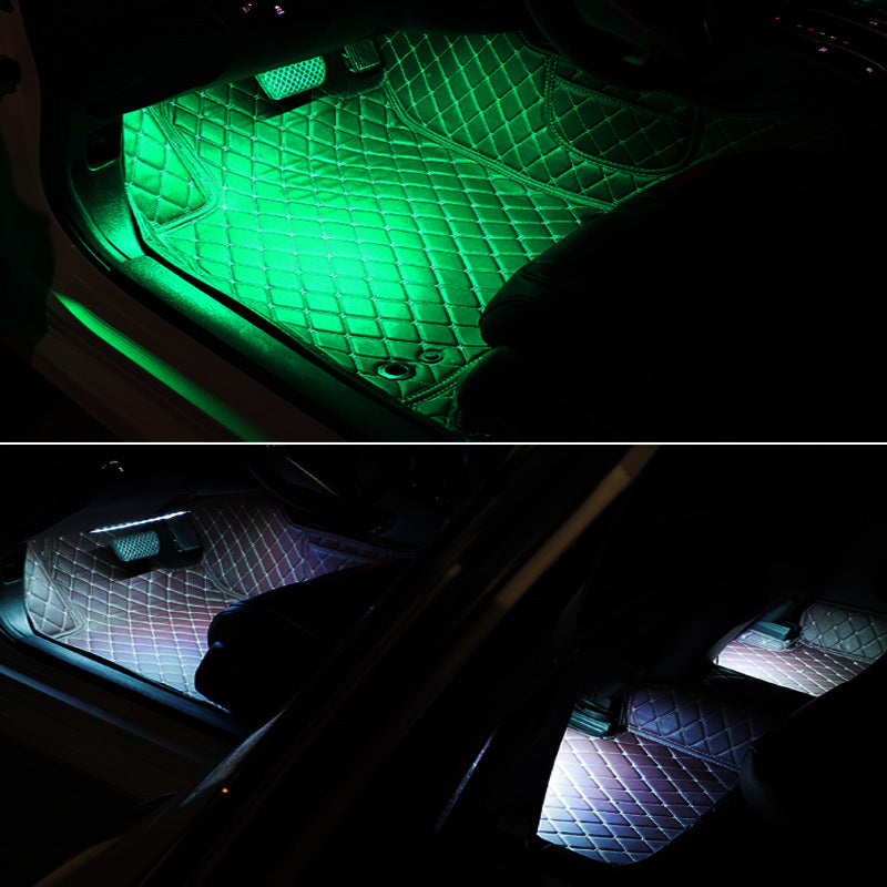 Flag Village Auto Tools Cool LED Car Atmosphere Lights One for Four Colorful