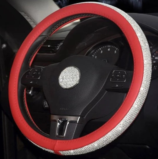 Flag Village Auto Tools Car steering wheel handle set Four seasons universal really cute feminine cartoon leather anti-slip handle