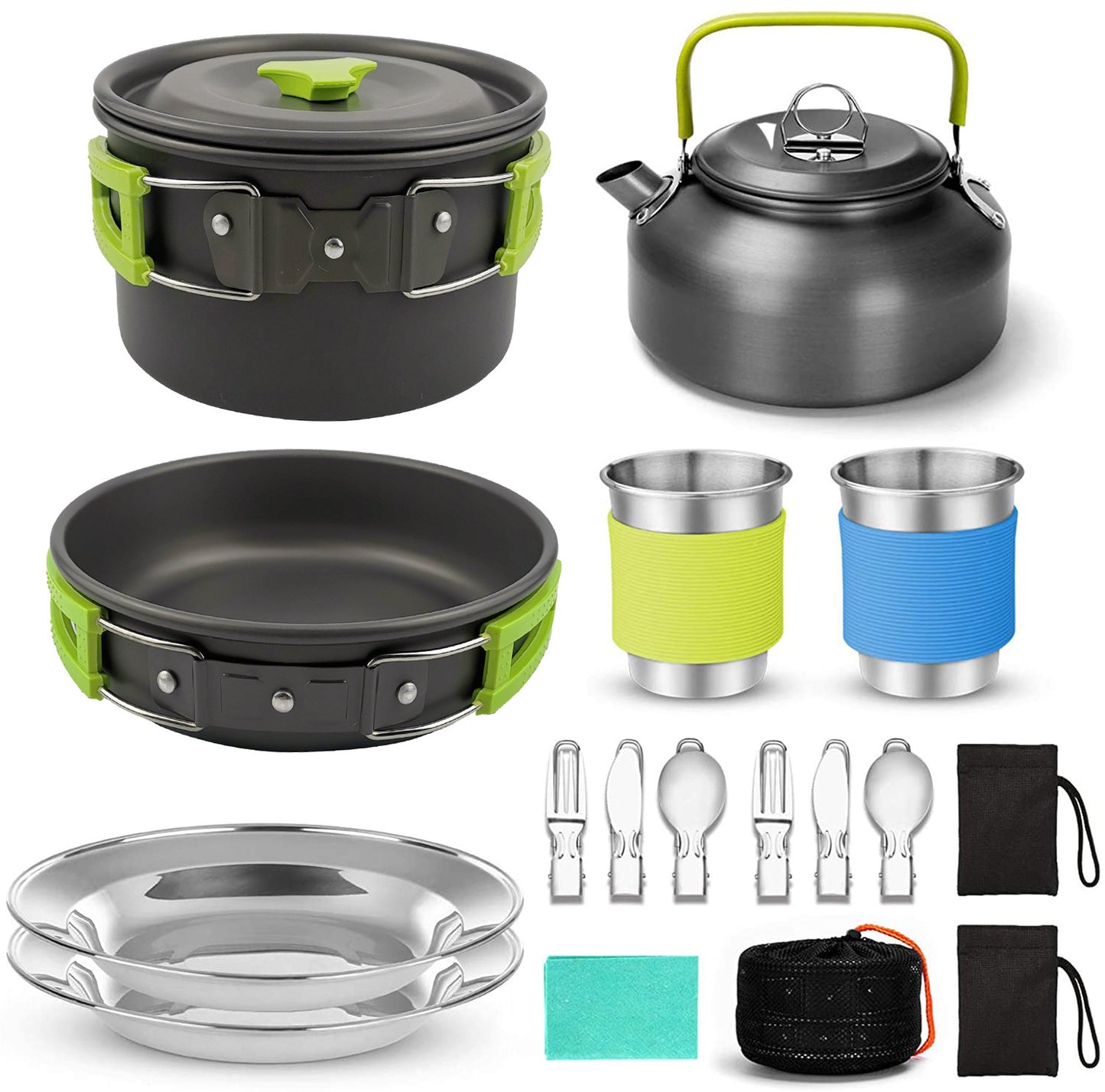 Flag Village Camping Cooker Outdoor Teapot Combination Picnic Pot Set